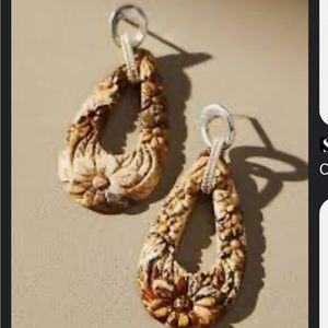 ISO Anthropologie Chan Luu Carved Hoop Drop Earrings